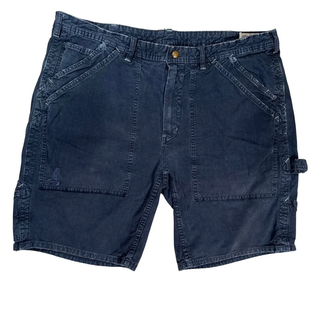 Vintage Polo Ralph Lauren Carpenter Shorts Men 38 Navy Utility Distressed‎ Y2K